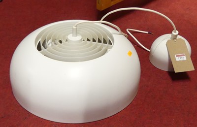 Lot 1235 - A contemporary white enamelled metal domed...