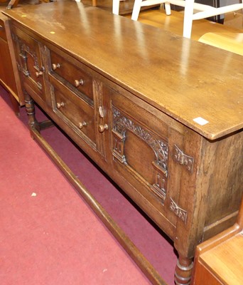 Lot 1241 - A joined oak dresser base, in the 17th century...
