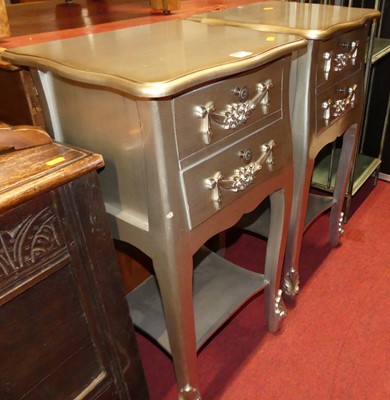 Lot 1245 - A pair of contemporary French style silvered...