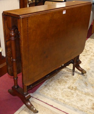 Lot 1247 - A mid-Victorian figured walnut and chequer...