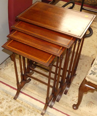 Lot 1254 - A quartetto nest of mahgoany occasional tables,...