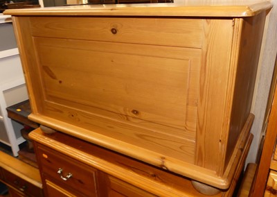 Lot 1269 - Three various pine chests of drawers; together...