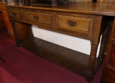 Lot 1278 - A contemporary joined and planked top oak...