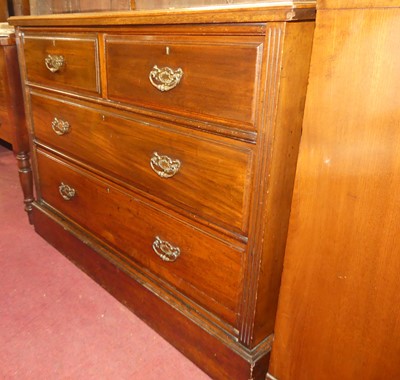 Lot 1290 - A late Victorian walnut squarefront chest of...