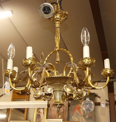 Lot 1291 - A French gilt metal hanging 8-light...