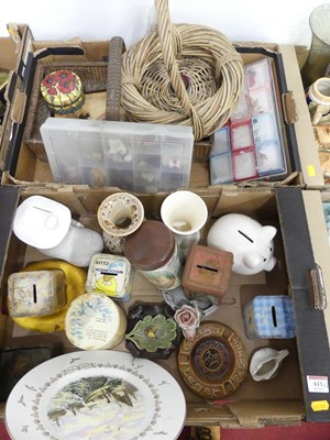 Lot 611 - Two trays of miscillaneous items to include...