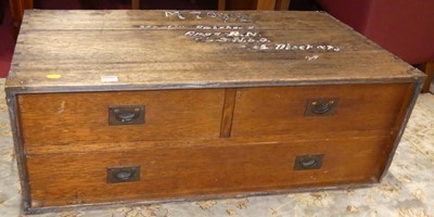 Lot 1302 - An early 20th century hardwood and brass bound...
