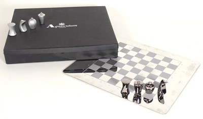 Lot 496 - An Aquascutum contemporary chrome chess set,...