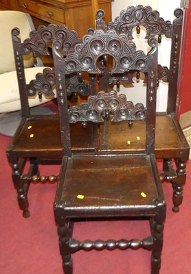 Lot 1359 - An associated set of six antique oak...