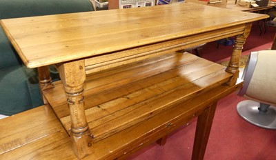 Lot 1326 - A contemporary joined oak plank topped...