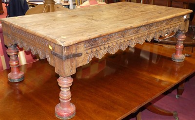 Lot 1327 - An Indonesian teak and iron bound rectangular...