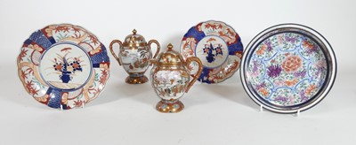 Lot 504 - A Japanese Kutani teapot and twin handled urn,...