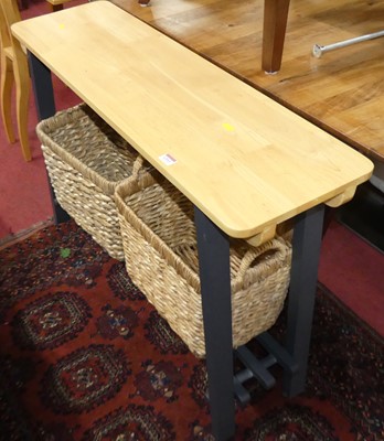 Lot 1333 - A contemporary beech and painted two-tier side...