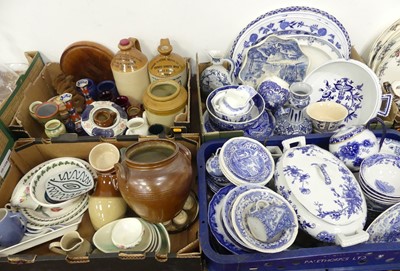 Lot 619 - Four boxes of various china to include a...