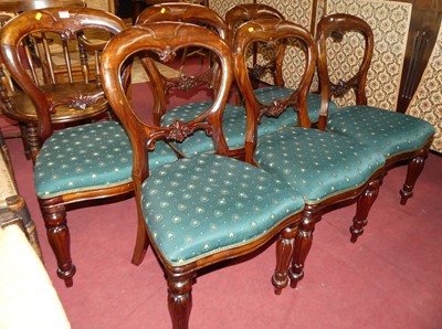 Lot 1340 - A set of six Victorian style stained hardwood...