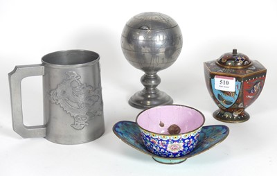 Lot 510 - A Japanese cloisonne enamel koro, of hexagonal...