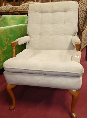 Lot 1346 - A contemporary lime green floral upholstered...
