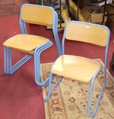 Lot 1347 - A set of four contemporary blue painted...