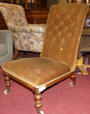 Lot 1363 - A mid-Victorian mahogany framed and mustard...