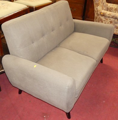 Lot 1364 - A contemporary grey fabric upholstered...