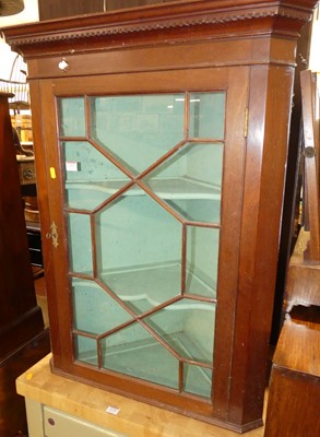 Lot 1373 - A mahogany single door astragal glazed hanging...