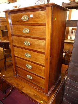 Lot 1375 - An Edwardian mahogany Wellington chest, having...