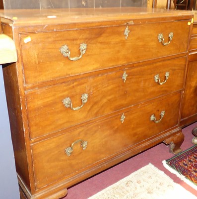 Lot 1381 - An early 19th century mahogany chest of three...