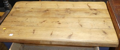 Lot 1384 - A rustic pine and part blue painted kitchen...