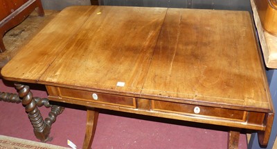 Lot 1208 - A 19th century mahogany two drawer dropflap...