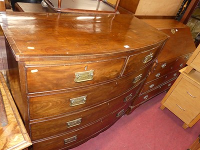 Lot 1396 - A Regency mahogany and crossbanded bowfront...