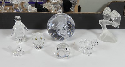 Lot 54 - A collection of Swarovski crystal figures, to...