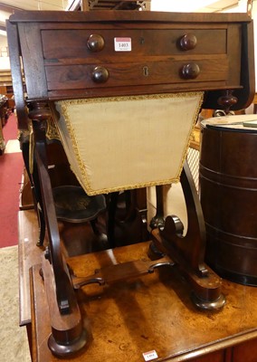 Lot 1403 - An early Victorian rosewood dropflap pedestal...