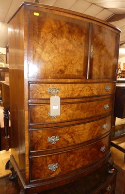 Lot 1422 - A 1930s figured walnut and crossbanded...