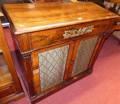 Lot 1423 - A Regency rosewood and pierced gilt metal...