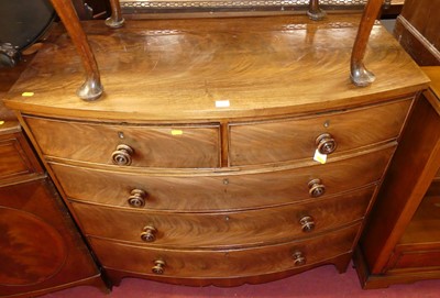 Lot 1427 - An early Victorian flame mahogany bowfront...