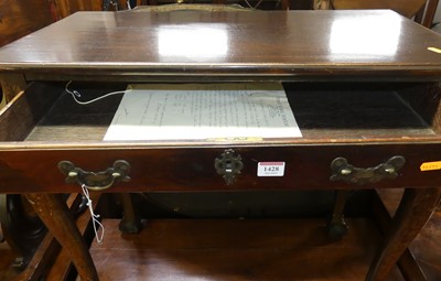 Lot 1428 - A 19th century mahogany single drawer side...