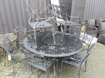 Lot 1432 - A contemporary pierced and wrought metal patio...