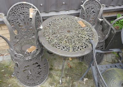 Lot 1433 - A painted pierced galvanised metal circular...