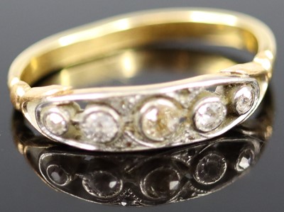Lot 351 - A vintage yellow metal and diamond set...