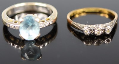 Lot 366 - An 18ct gold and platinum small diamond...