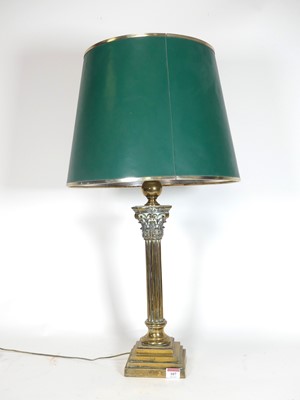 Lot 107 - An early 20th century brass corinthian column...