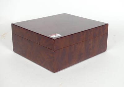 Lot 109 - A contemporary lacquered burr walnut humidor,...