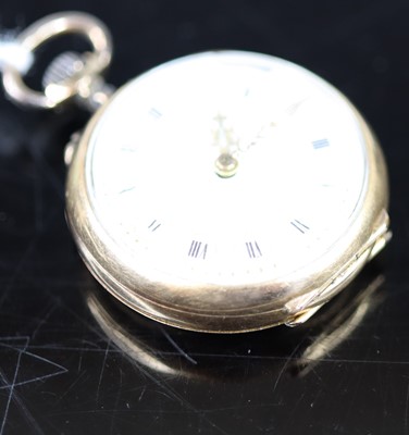 Lot 380 - A French 18ct gold cased lady's keyless fob...