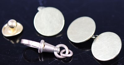 Lot 382 - 9ct gold comprising one full cufflink with...