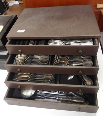 Lot 186 - A collection of silver plated flat ware,...