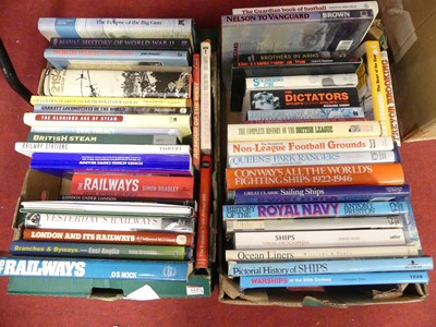 Lot 622A - Two boxes of hard-back books various genres to...