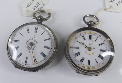 Lot 415 - A continental lady's silver cased open faced...