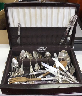 Lot 187 - A mahogany canteen, containing a collection of...