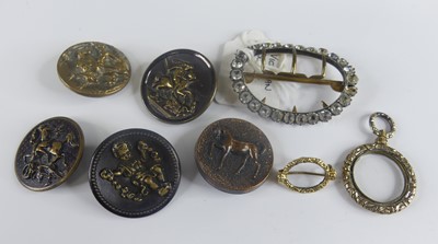 Lot 418 - A small quantity of bronzed metal buttons; a...