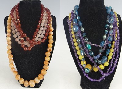 Lot 419 - Assorted beaded long necklaces, to include...